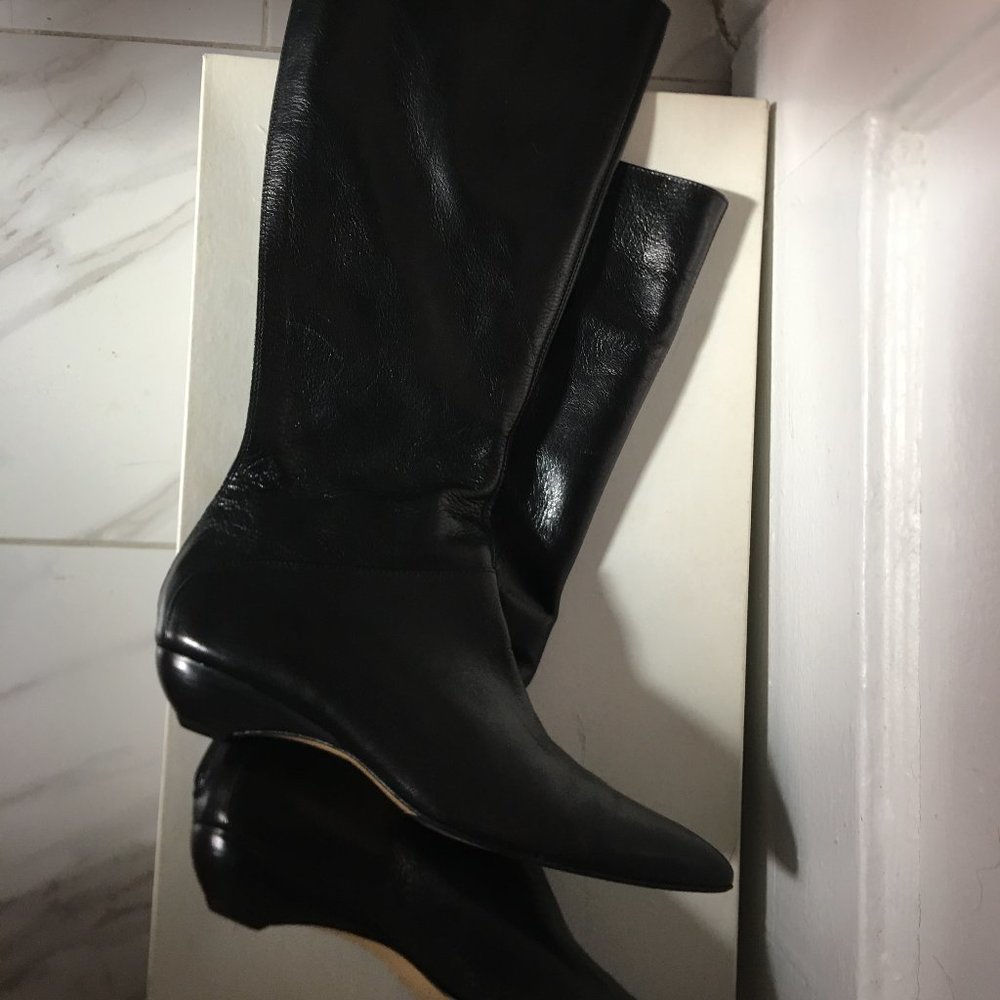 Sacco Leather High Boots with Back Zipper - Size 10 US (41 EU)